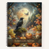 Carnet Moonlit Raven Magique Forêt d'automne (Devant)