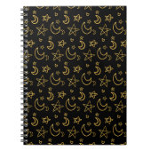 Carnet Moons et étoiles Motif or (Devant)