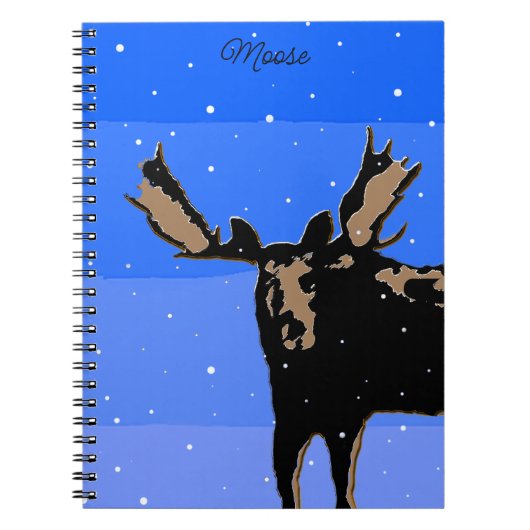 Carnet Moose en hiver - Art original de la faune (Devant)