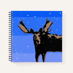 Carnet Moose en hiver - Art original de la faune