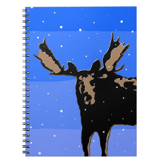 Carnet Moose en hiver - Art original de la faune (Devant)