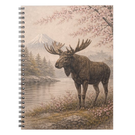 Carnet Moose Japanese Landscape Notebook, Wildlife Fusion (Devant)