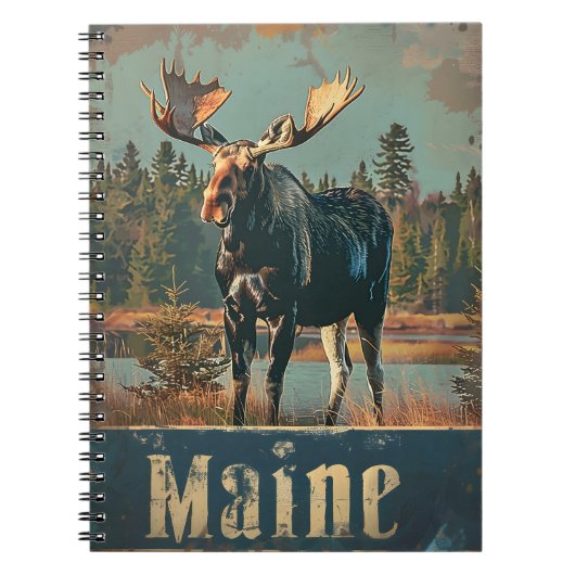 Carnet Moose Maine Vintage (Devant)
