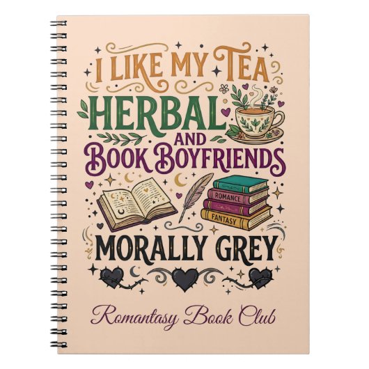 Carnet Morally Grey Book Boyfriend Herbal Tea Book Club (Devant)