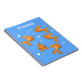 Carnet Morceau de poisson rouge orange mignon sur dessin (Côté Droit)