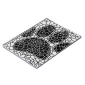 Carnet Mosaic Art Chien Empreinte de patte En Noir Et Bla (Côté gauche)