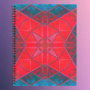 Carnet Mosaic Carré Kaleidoscope Rouge et Bleu