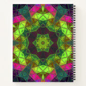 Carnet Mosaic Kaleidoscope Fleur vert rose et pourpre (Dos)