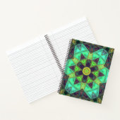 Carnet Mosaic Kaleidoscope Fleur vert Turquoise et violet (Intérieur)
