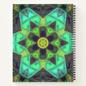 Carnet Mosaic Kaleidoscope Fleur vert Turquoise et violet (Dos)