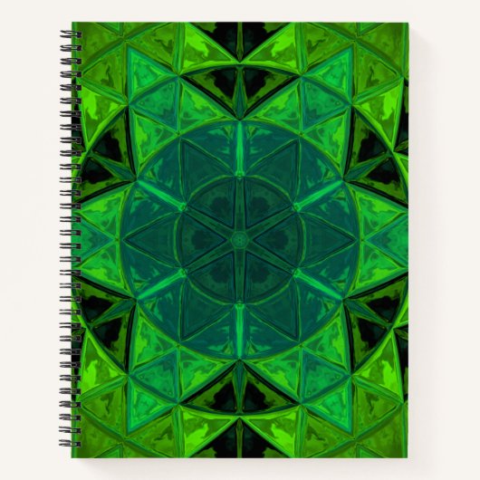 Carnet Mosaic Kaleidoscope Vert Fleur (Devant)