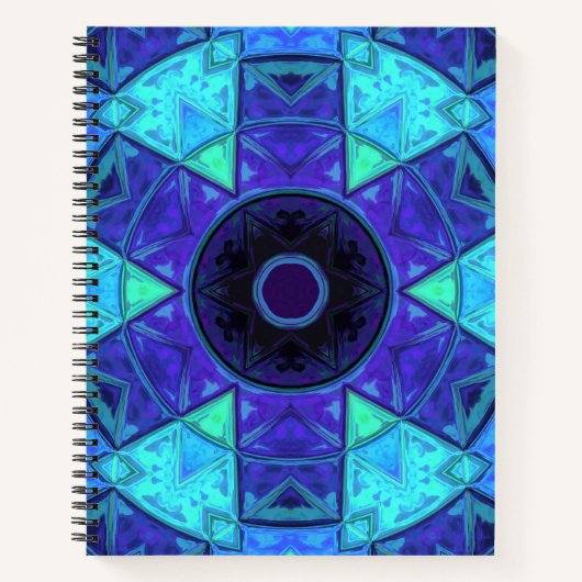 Carnet Mosaic Mandala bleu et violet (Devant)