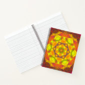 Carnet Mosaic Mandala Fleur Jaune Orange et Violet (Intérieur)