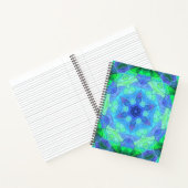 Carnet Mosaic Mandala Flower bleu et vert (Intérieur)