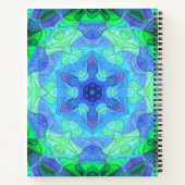 Carnet Mosaic Mandala Flower bleu et vert (Dos)