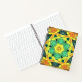 Carnet Mosaic Mandala Flower vert jaune bleu et orange (Intérieur)