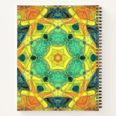Carnet Mosaic Mandala Flower vert jaune bleu et orange (Dos)