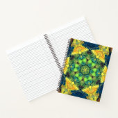 Carnet Mosaic Mandala Flower vert jaune et bleu (Intérieur)
