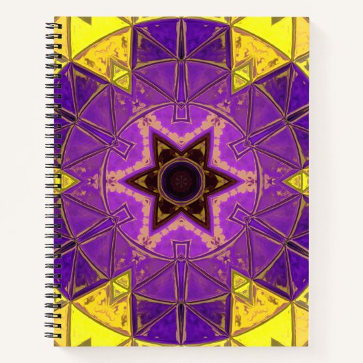Carnet Mosaic Mandala violet et jaune (Devant)