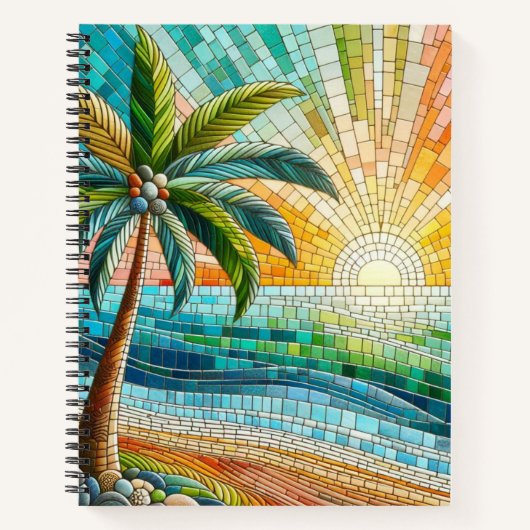 Carnet Mosaic Tropical Beach Sunset Palm Tree Sofitcover (Devant)