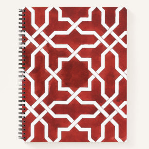 Carnet Mosaïque andalouse rouge ALHAMBRA