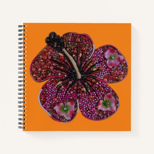 Carnet mosaïque de perles d'Hibiscus (Devant)