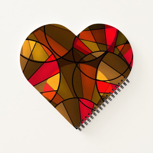 Carnet mosaïque en verre moderne Abstrait motif brun coco (Dos)