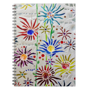 Carnet Mosaïque florale colorée
