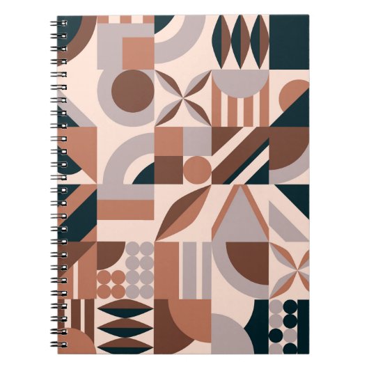 Carnet Mosaïque géométrique colorée, fond abstrait. (Devant)