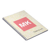 Carnet Mosaïque moderne professionnelle monogrammée rose (Côté Droit)