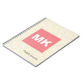 Carnet Mosaïque moderne professionnelle monogrammée rose (Côté gauche)