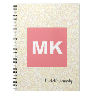 Carnet Mosaïque moderne professionnelle monogrammée rose