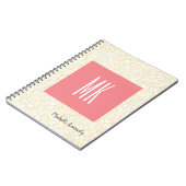 Carnet Mosaïque moderne professionnelle monogrammée rose (Côté gauche)