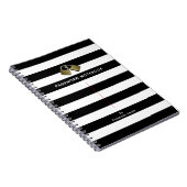 Carnet Mot de passe Black White Stripes (Côté Droit)