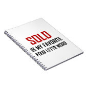 Carnet Mot vendu de lettre du favori quatre drôle (Côté Droit)