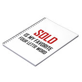 Carnet Mot vendu de lettre du favori quatre drôle (Côté gauche)