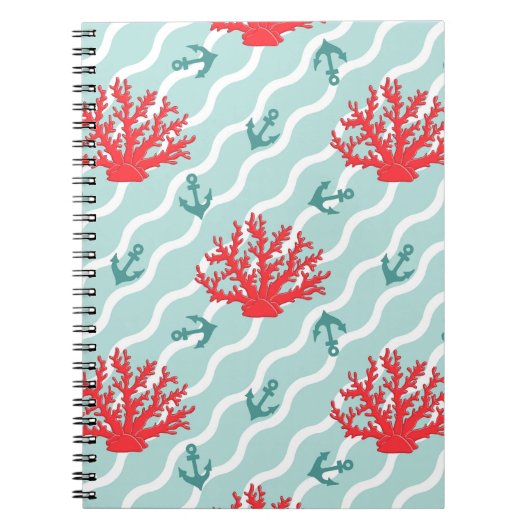 Carnet Motif 1 de corail rouge (Devant)