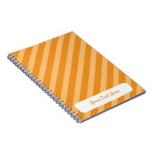 Carnet Motif à bandes diagonales orange carottes délicate (Côté Droit)