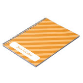 Carnet Motif à bandes diagonales orange carottes délicate (Côté gauche)