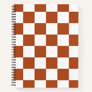 Carnet Motif à carreaux marron et blanc
