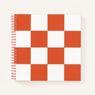 Carnet Motif à carreaux orange et blanc