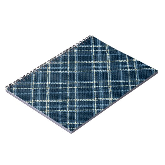 Carnet Motif à carreaux pointillés. Gris-bleu. (Côté gauche)