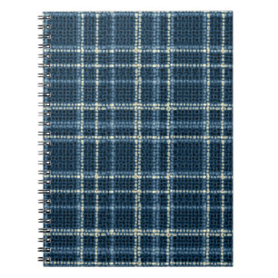 Carnet Motif à carreaux pointillés. Gris-bleu.