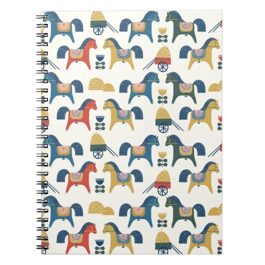Carnet Motif à cheval inspiré de l'art scandinave. (Devant)