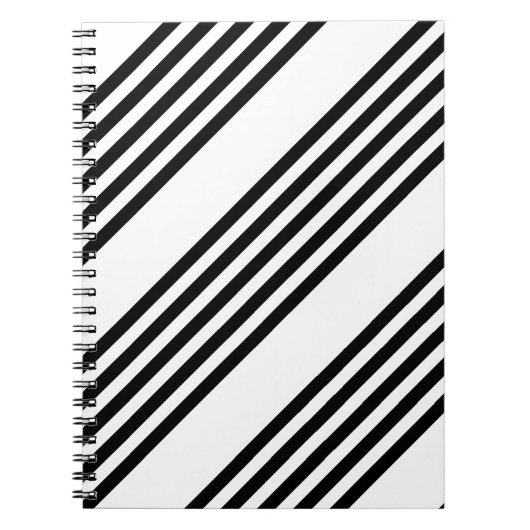 Carnet Motif à cinq bandes noir et blanc (Devant)