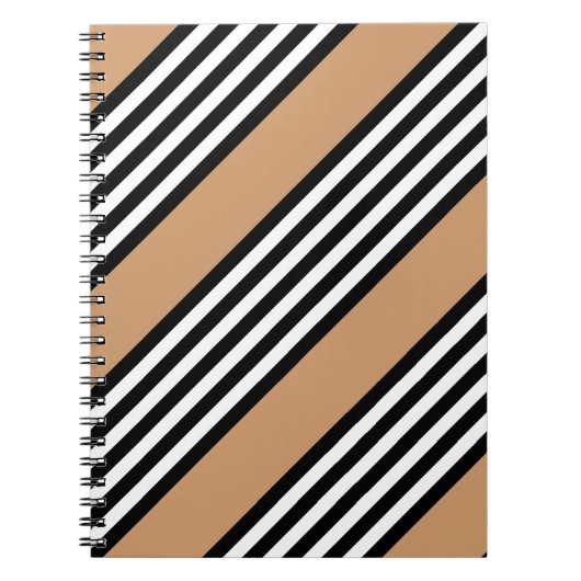 Carnet Motif à cinq bandes noir et blanc avec bronzage (Devant)