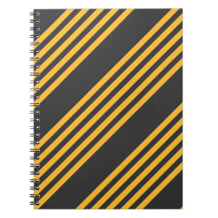 Carnet Motif à cinq bandes Sunny jaune et charbon de bois