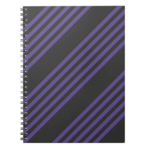 Carnet Motif à cinq bandes Ultra violet et charbon de boi