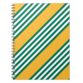 Carnet Motif à cinq bandes vert et blanc avec jaune (Devant)