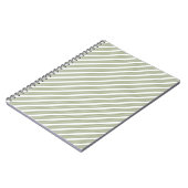 Carnet Motif à cinq bandes vert et blanc olive (Côté gauche)